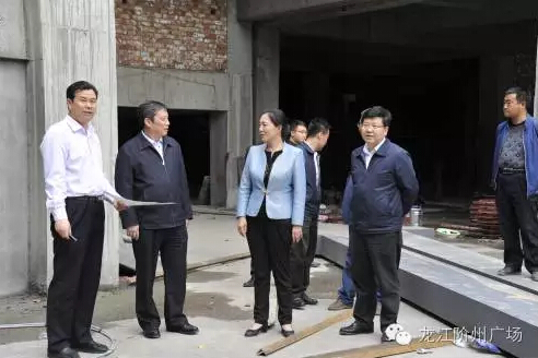 市長陳青，副市長王月成陪同省電力投資集團公司總經理李輝一行深入階州廣場視察
