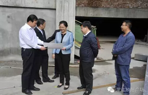 市長陳青，副市長王月成陪同省電力投資集團公司總經理李輝一行深入階州廣場視察