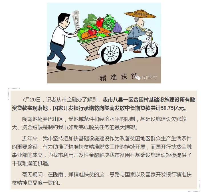 國開行支持貧困村基礎(chǔ)設(shè)施建設(shè)，隴南究竟能分得多大“蛋糕”？