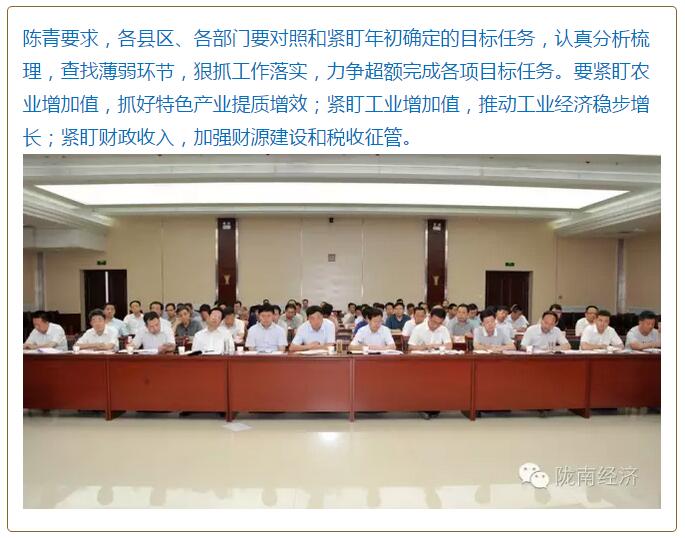 陳青在市政府全體會議上強調：緊盯一個目標抓好九大任務落實強化三項保障，確保全市經(jīng)濟社會持續(xù)快速發(fā)展