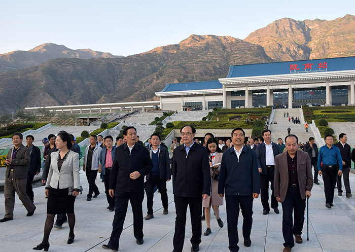 全國(guó)、省市政協(xié)委員體驗(yàn)蘭渝鐵路、視察階州廣場(chǎng)